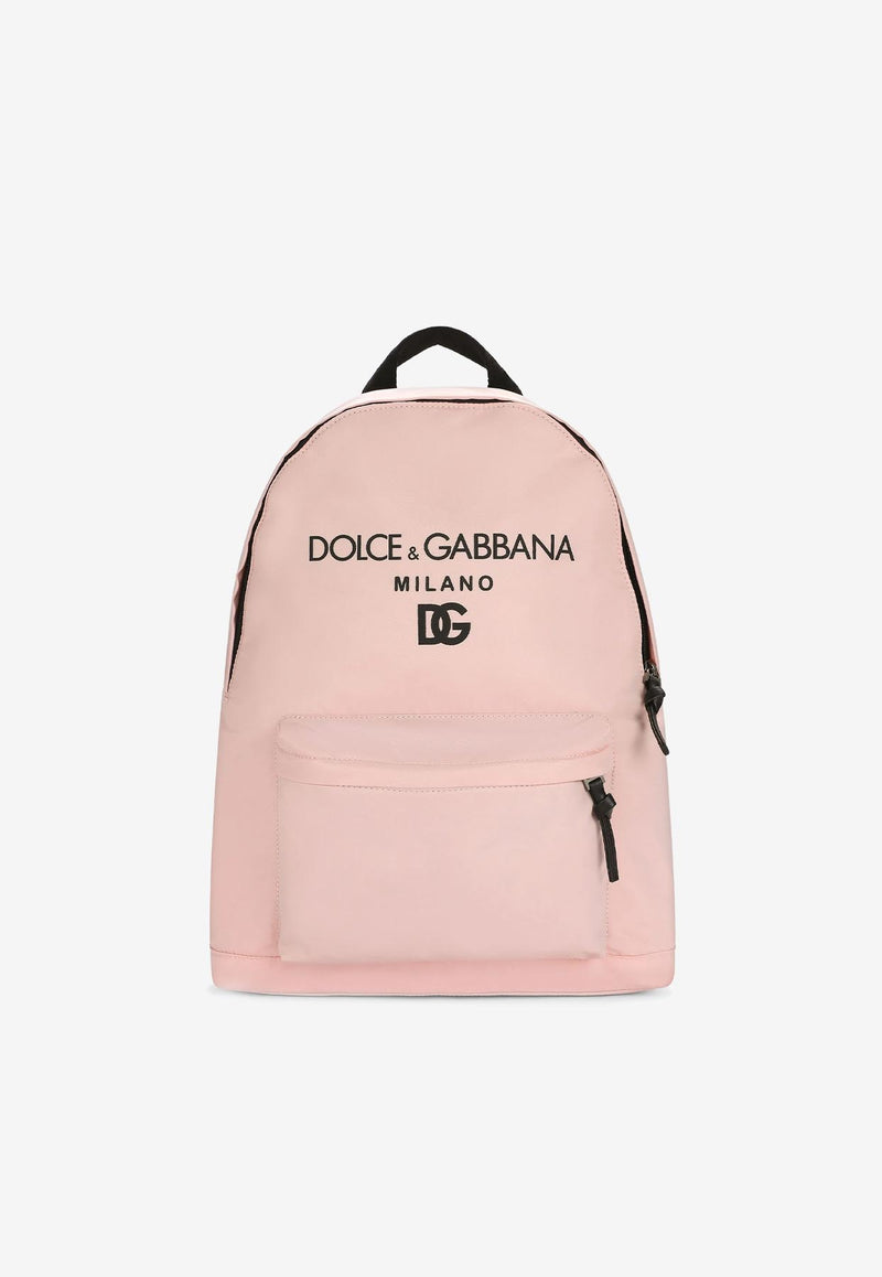Dolce & Gabbana Kids Girls Logo Print Backpack Pink EM0074 AK441 80400