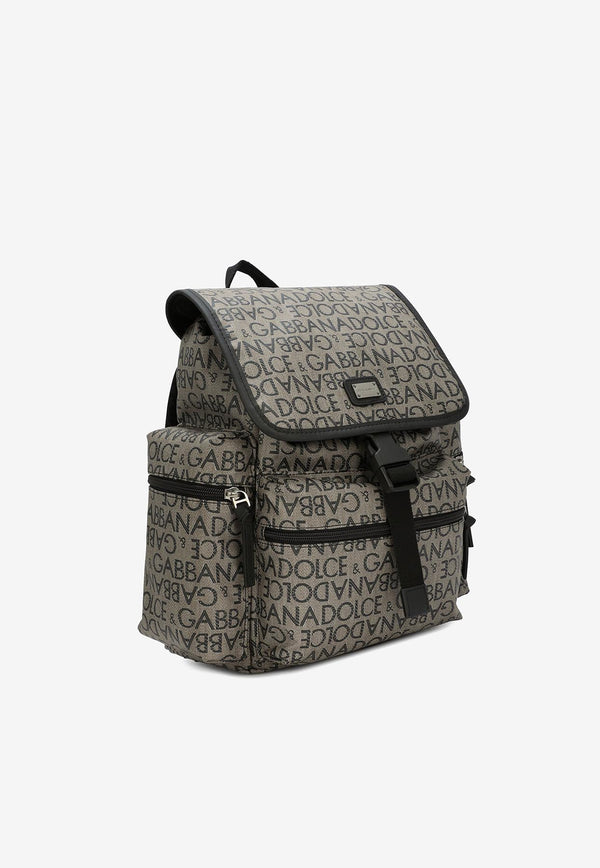Dolce & Gabbana Kids Boys All-Over Logo Backpack Brown EM0100 AJ705 89875