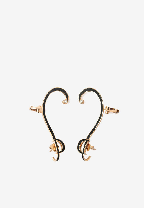 Djihan D Collection Diamond Earrings in 18-karat Rose Gold Rose Gold Ear-252