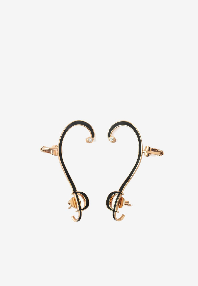 Djihan D Collection Diamond Earrings in 18-karat Rose Gold Rose Gold Ear-252