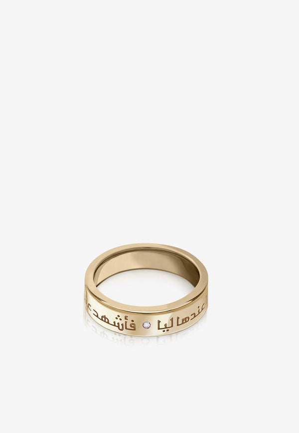 Love Ring in 925 Gold Plated Sterling Silver with Diamond