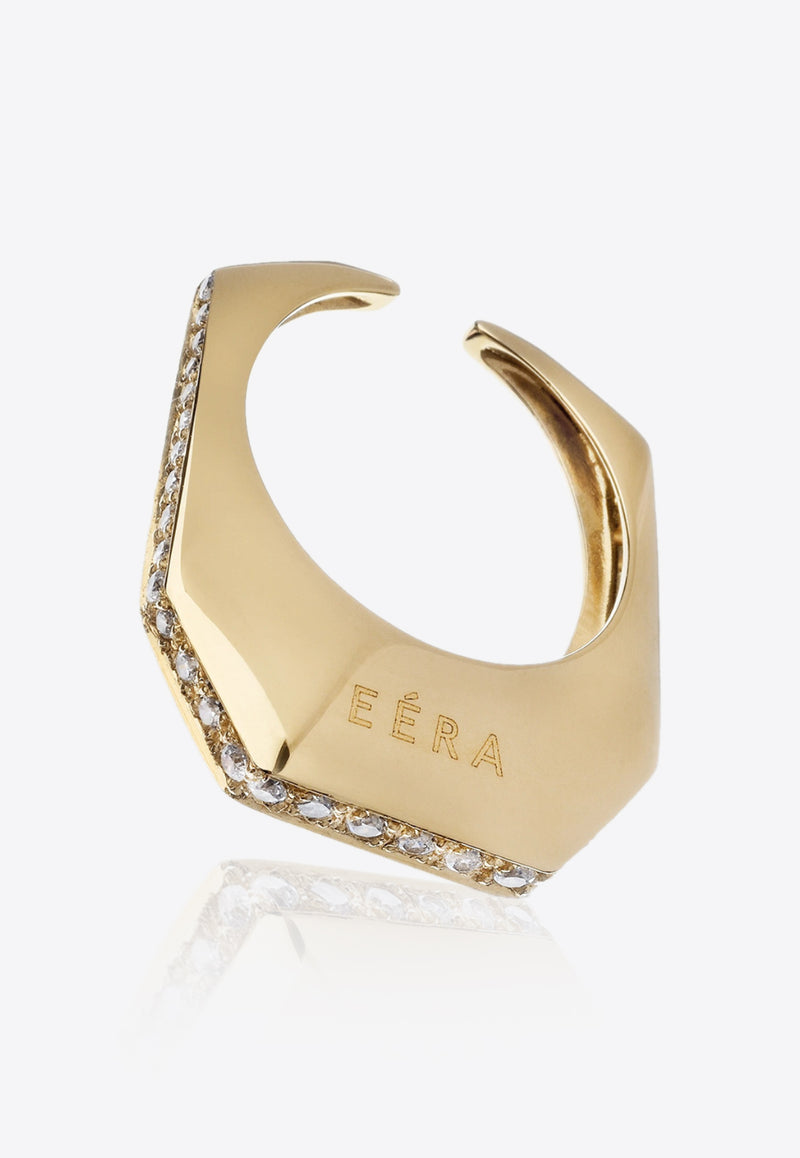 Special Order - Medium Sabrina Single Ear-Cuff in 18K Yellow Gold with Diamonds