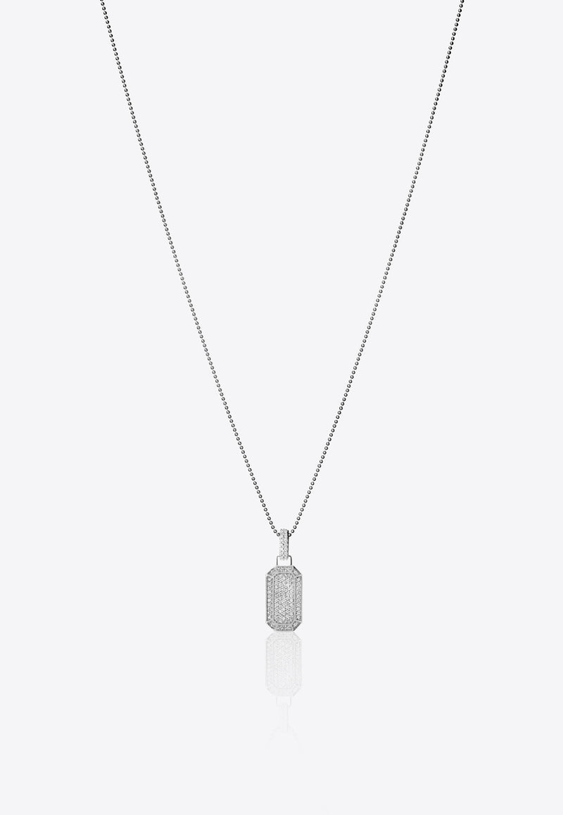 Small Tokyo Diamond Pave Necklace in 18K White Gold