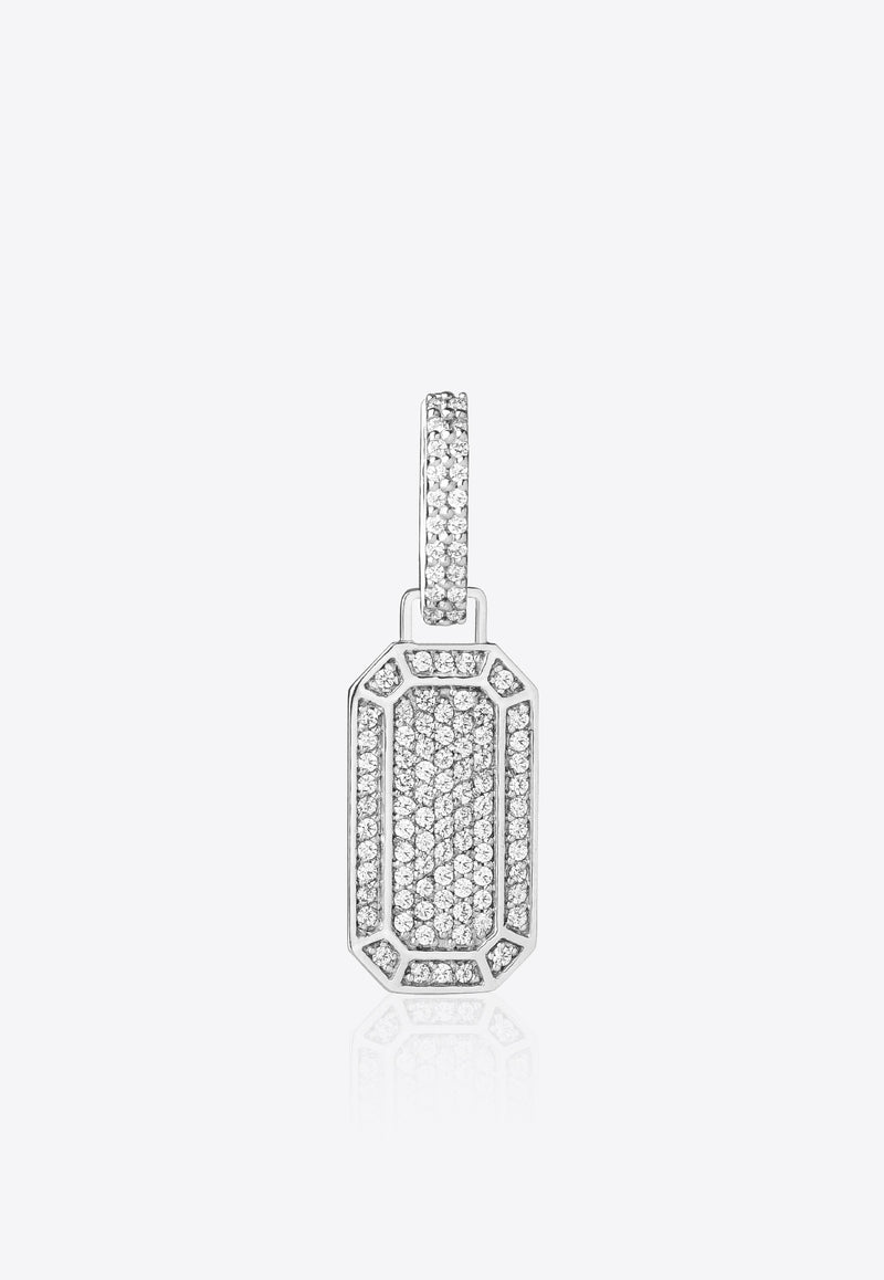 Small Tokyo Diamond Pave Single Earring in 18K  White Gold