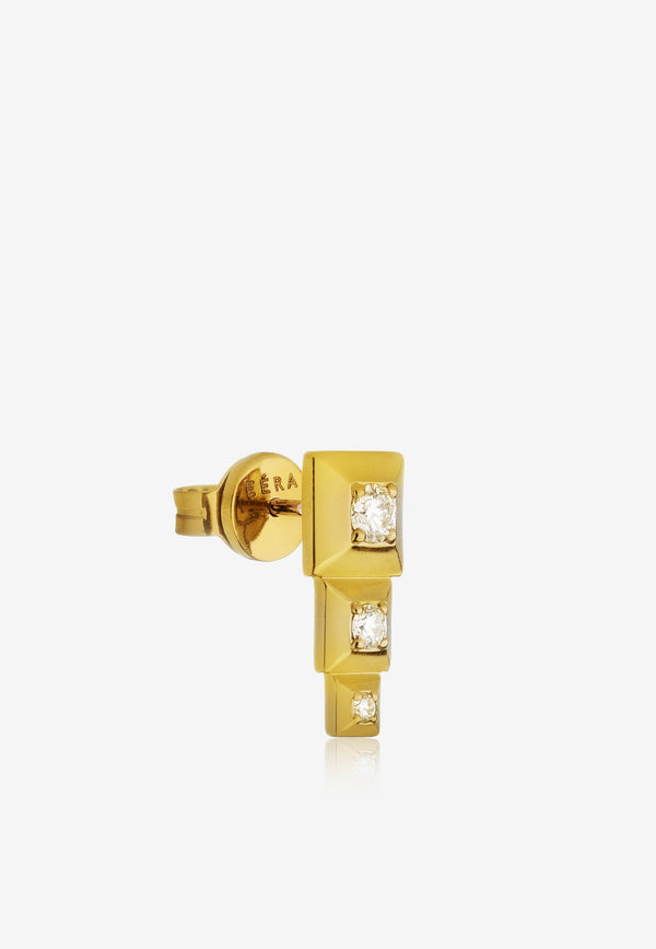 Special Order - Mini EÉRA Single Drop Earring in 18-karat Yellow Gold with Diamonds