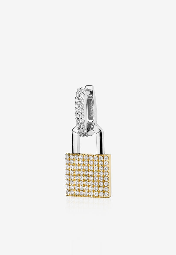 Special Order - Small Lock Earring in 18-karat Yellow Gold with Diamonds