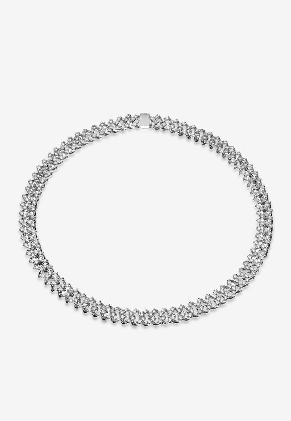 Special Order - Cuban Anklet in 18-karat White Gold with Diamonds