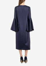 Clover Bell Sleeve Silk Shift Dress