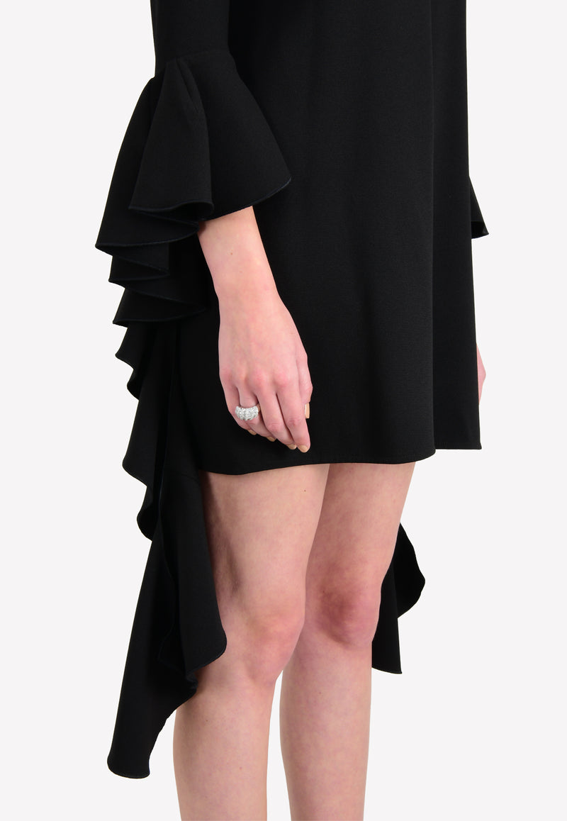 فستان كيلكيني بأكمام طويلة بأكمام جرس ممتدة قصيرة الأكمام