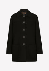 Dolce & Gabbana Double Crepe Buttoned Coat Black F0C1IT FU3QE N0000