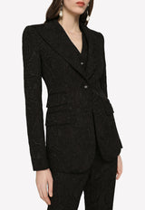 Dolce & Gabbana Ornamental Jacquard Single-Breasted Blazer Black F29DOT FJUBL N0000