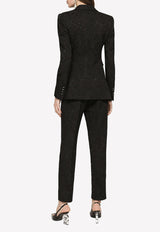 Dolce & Gabbana Ornamental Jacquard Single-Breasted Blazer Black F29DOT FJUBL N0000