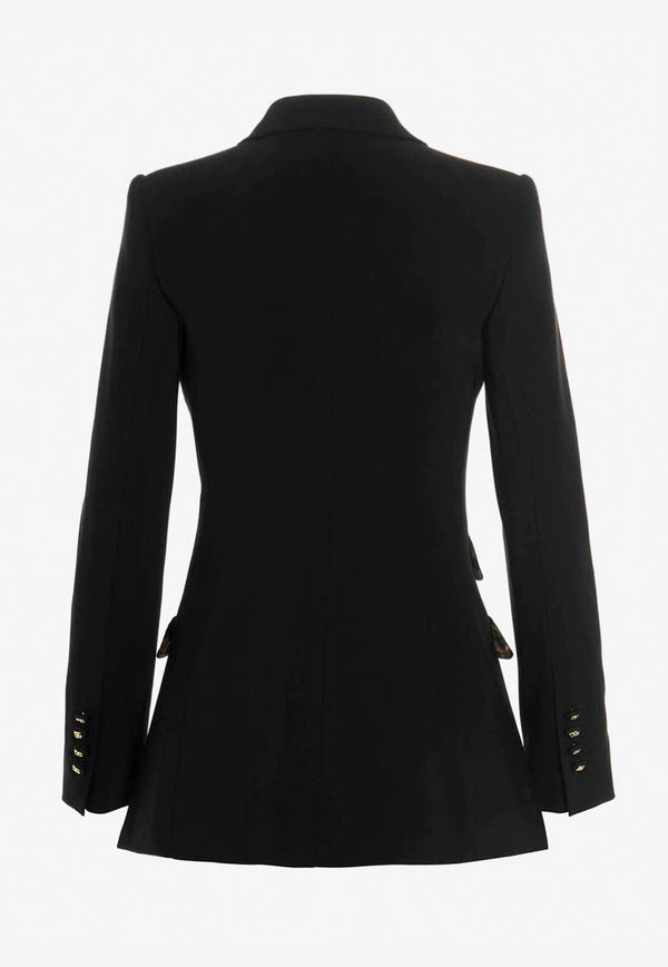 Double-Breasted Peak Lapel Blazer Dolce & Gabbana Black F29LMT FURBG N0000