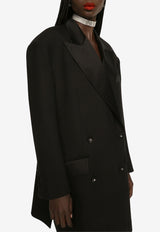 Dolce & Gabbana Double-Breasted Oversized Tuxedo Blazer Black F29QJT GDAWN N0000