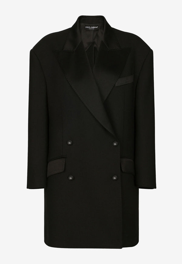 Dolce & Gabbana Double-Breasted Oversized Tuxedo Blazer Black F29QJT GDAWN N0000