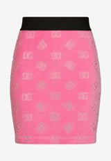 Dolce & Gabbana All-Over Logo Mini Skirt Pink F4CH0T FJ7DL F0758