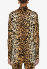 Dolce & Gabbana Animal Print Pajama Shirt in Silk Multicolor F5G56T FSA25 HHL7N