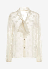 Dolce & Gabbana Devoré Long-Sleeved Shirt White F5N70T FJTBR W3789