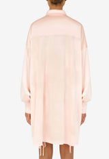Dolce & Gabbana Oversize Satin Shirt Pink F5P16T FURAG F0210