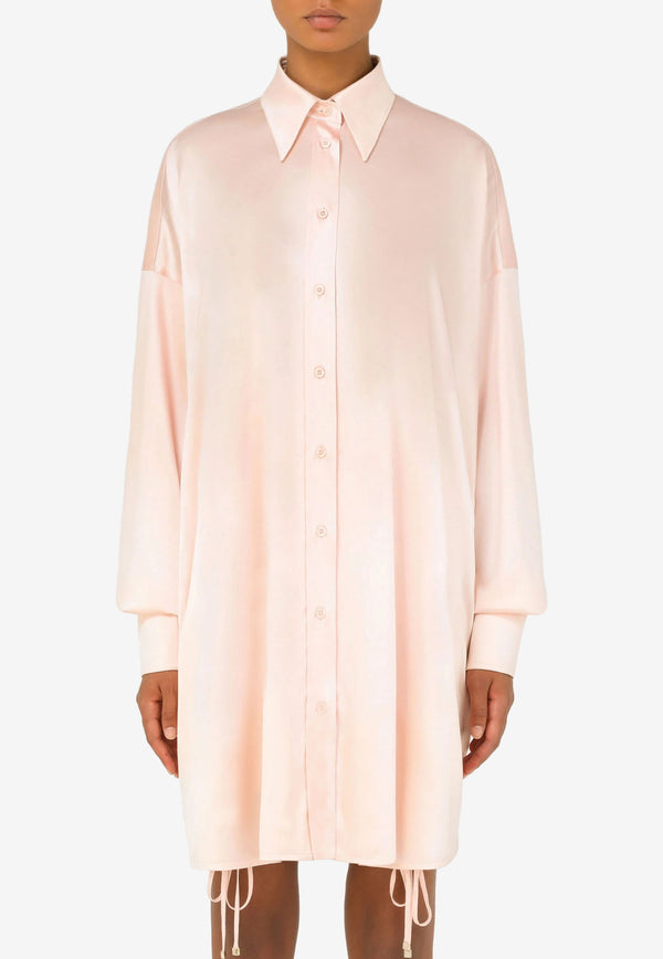 Dolce & Gabbana Oversize Satin Shirt Pink F5P16T FURAG F0210