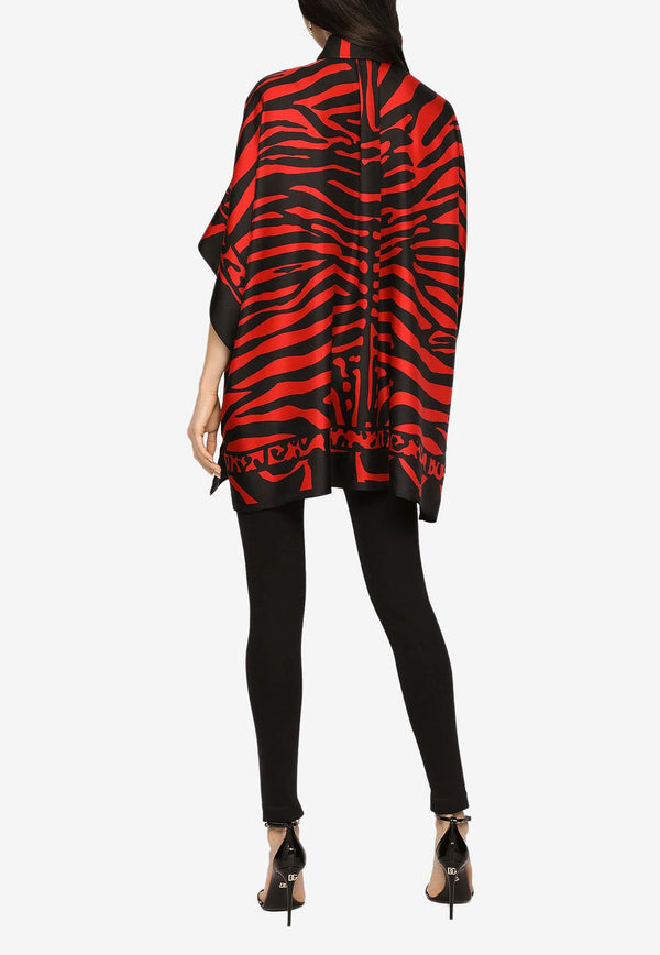 Dolce & Gabbana Zebra and Leopard-Print Silk Shirt Red F5P44T GDBKT S9000
