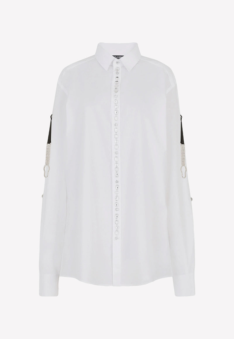 Crystal-Embellished Cotton Shirt