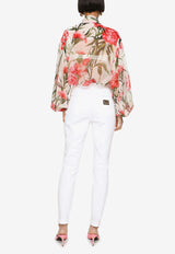 Dolce & Gabbana Carnation-Print Silk Shirt Multicolor F5P73T IS1P0 HA3VL