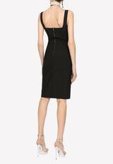 Dolce & Gabbana Corset-Style Knee-Length Dress F63G9T G9798 N0000 Black