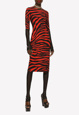 Zebra-Print Jersey Midi Dress Dolce & Gabbana F6AXKT FSG57 HS3SJ