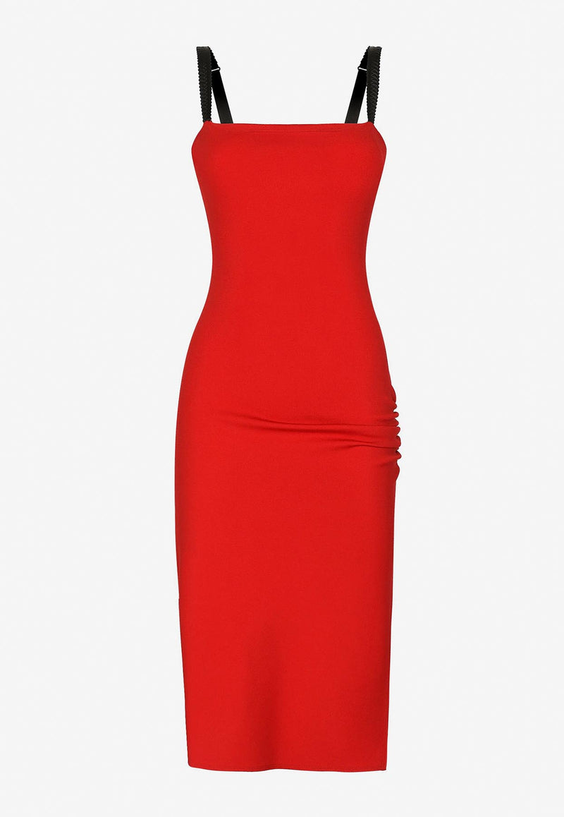 Dolce & Gabbana Sleeveless Knee-Length Dress Red F6BCDT FURL6 R2254