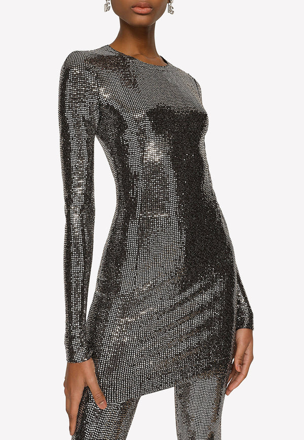 Dolce & Gabbana Sequin Embellished Mini Dress Metallic F6R6LT FUGOI S0998