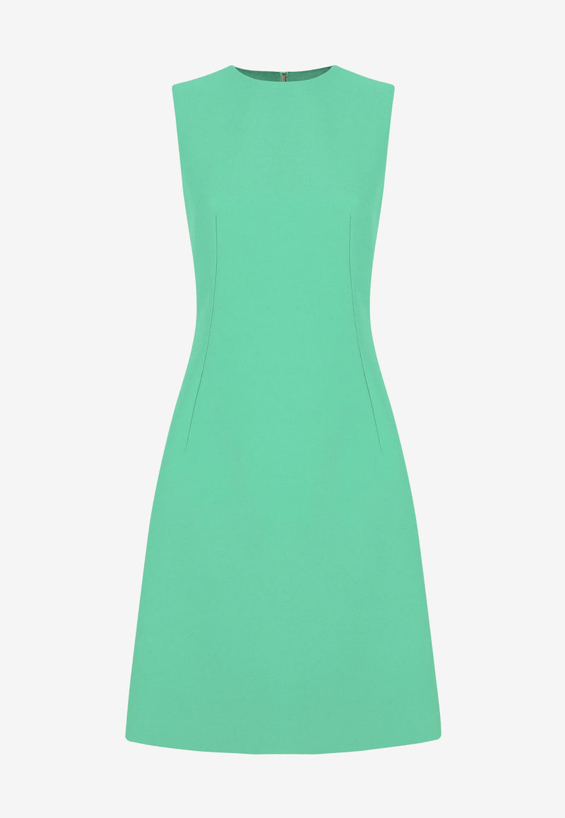 Dolce & Gabbana Flared Dress in Virgin Wool Green F6ZN7T FU227 V7347
