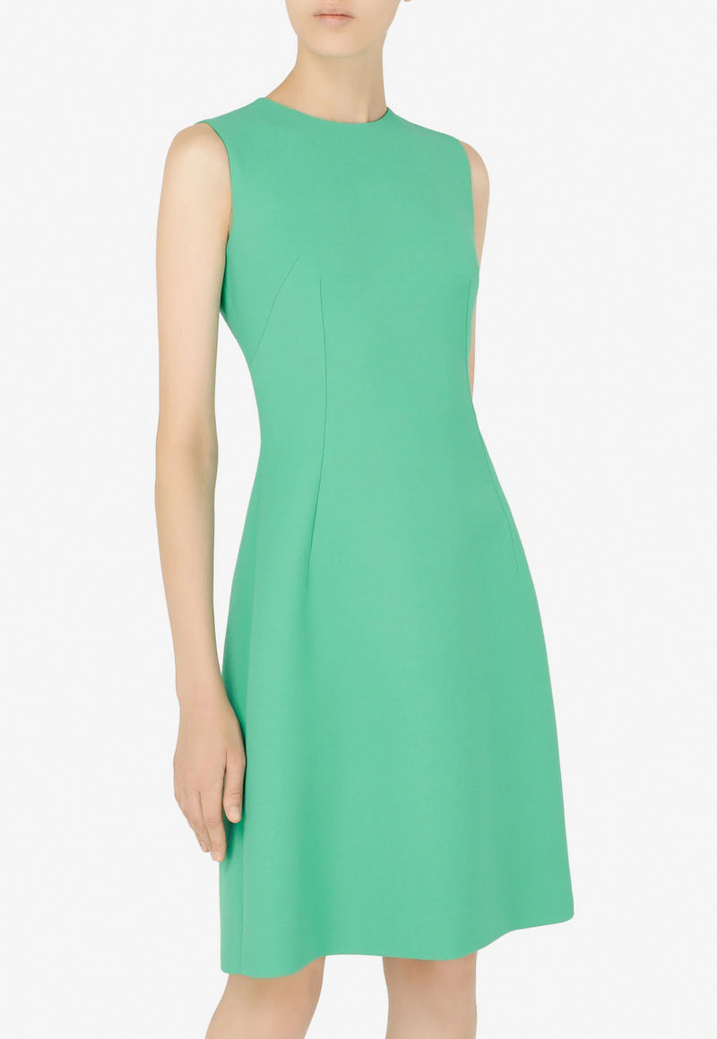 Dolce & Gabbana Flared Dress in Virgin Wool Green F6ZN7T FU227 V7347