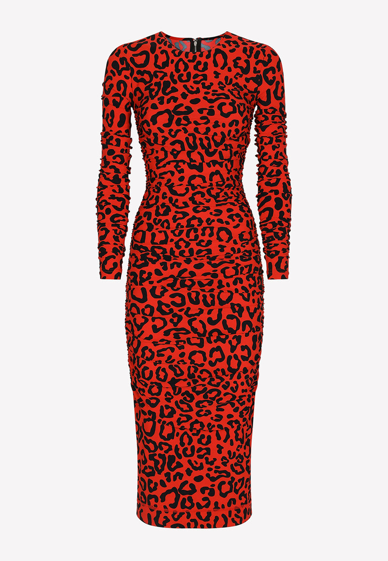 Leopard-Print Jersey Midi Dress Dolce & Gabbana F6ZS1T FSG55 HSYJN