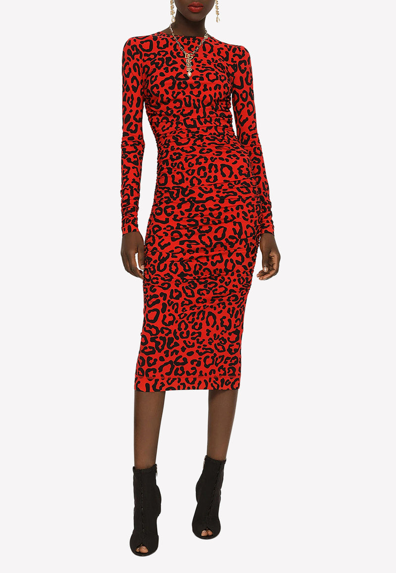Leopard-Print Jersey Midi Dress Dolce & Gabbana F6ZS1T FSG55 HSYJN
