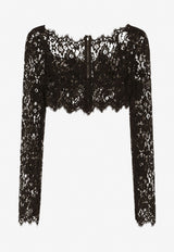 Dolce & Gabbana Lace Corset Cropped Top Black F754GT FLSFV N0000
