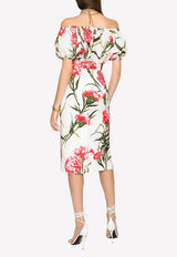Carnation-print Off-Shoulder Blouse Dolce & Gabbana F756UT HS5NH HA3VL