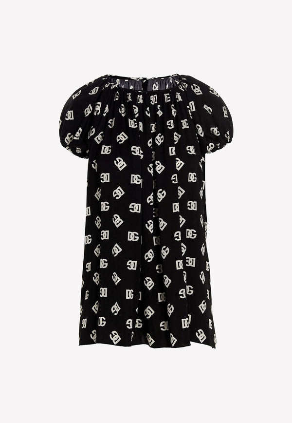 Short-Sleeved Logo Monogram Blouse Dolce & Gabbana F761ST FSA4I HNVAA