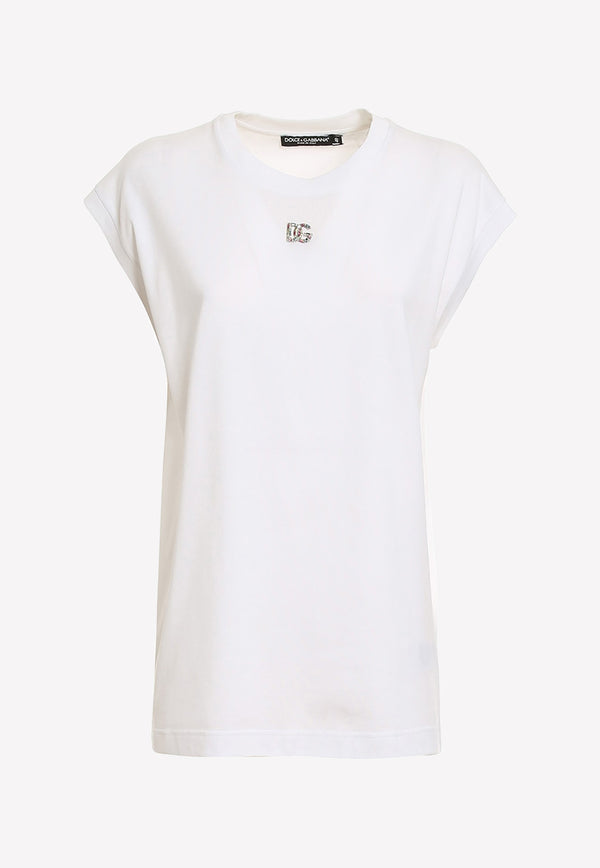 Dolce & Gabbana Oversized Crewneck Logo T-shirt White F8M69Z G7B3U S9000