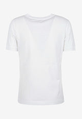 Dolce & Gabbana Crystal DG Logo T-shirt White F8N08Z G7B3U S9000