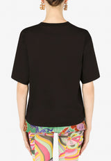 Dolce & Gabbana DG Embroidered Crewneck T-shirt Black F8O48Z G7B7U N0000