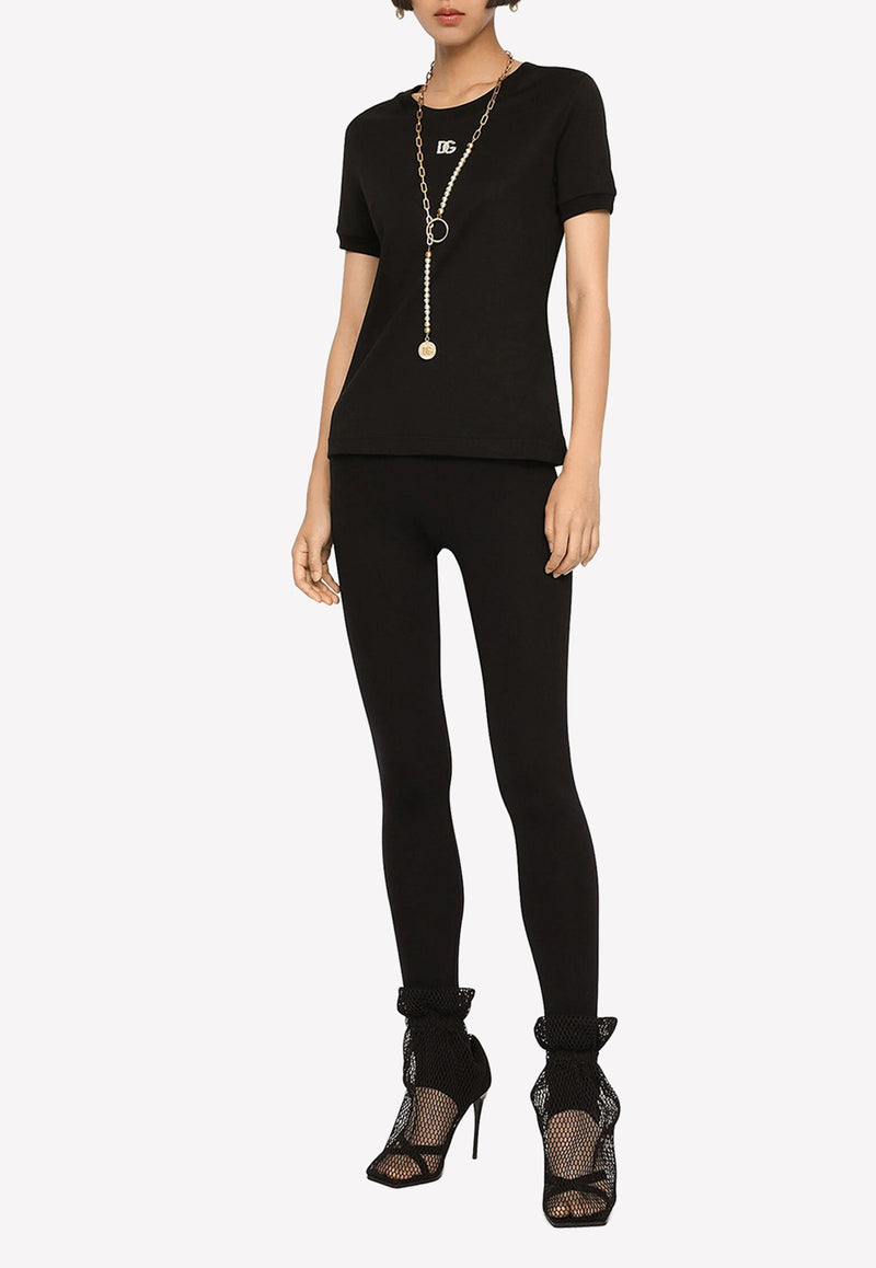 Crystal-Embellished Logo T-shirt Dolce & Gabbana F8T00Z G7B3U N0000