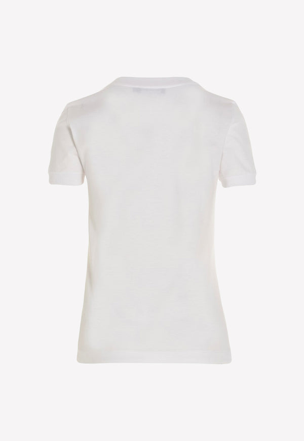 Crystal-Embellished Logo T-shirt Dolce & Gabbana F8T00Z G7B3U W0800