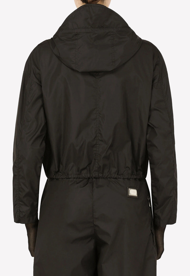 Dolce & Gabbana Technical Fabric Hooded Jacket Black F9M22T GDAGI N0000