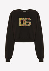 Dolce & Gabbana Logo Detail Cropped Jersey Top Black F9M55Z G7B7S N0000