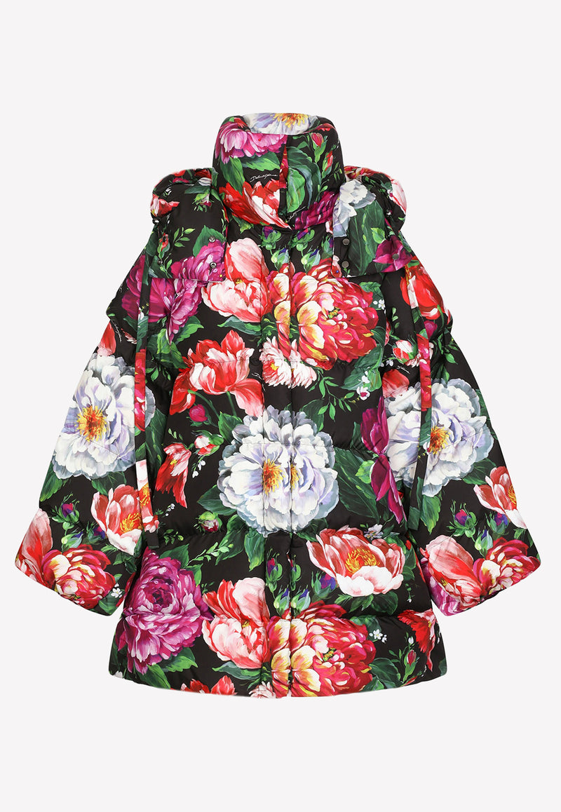 Dolce & Gabbana Oversized Floral Print Down Jacket Multicolor F9N42T FSSIZ HN3VW