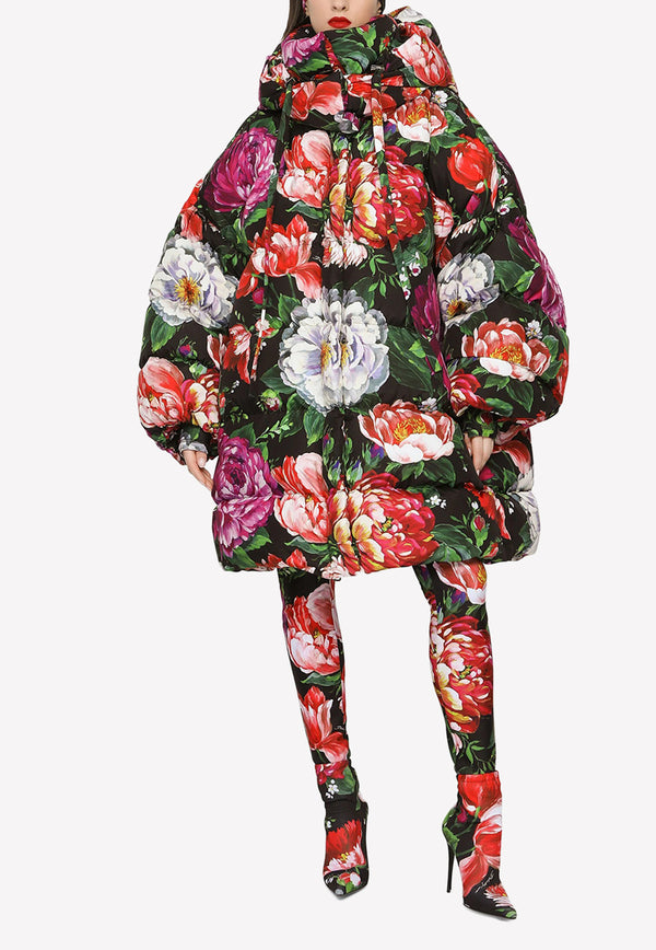 Dolce & Gabbana Oversized Floral Print Down Jacket Multicolor F9N42T FSSIZ HN3VW