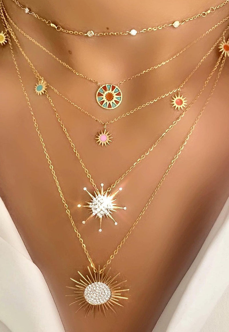 Diamond Splash Collection Necklace in 18-karat Yellow Gold and White Diamonds