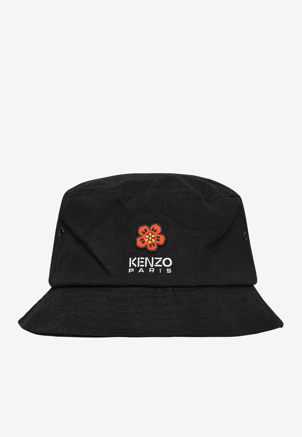 Kenzo Logo Embroidered Bucket Hat FC65AC404F33BLACK
