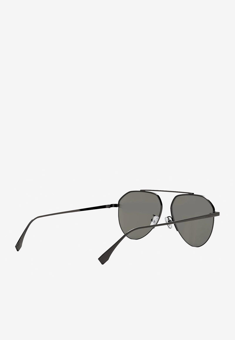 Fendi Logo Lens Aviator Sunglasses FE40061UGREY Gray